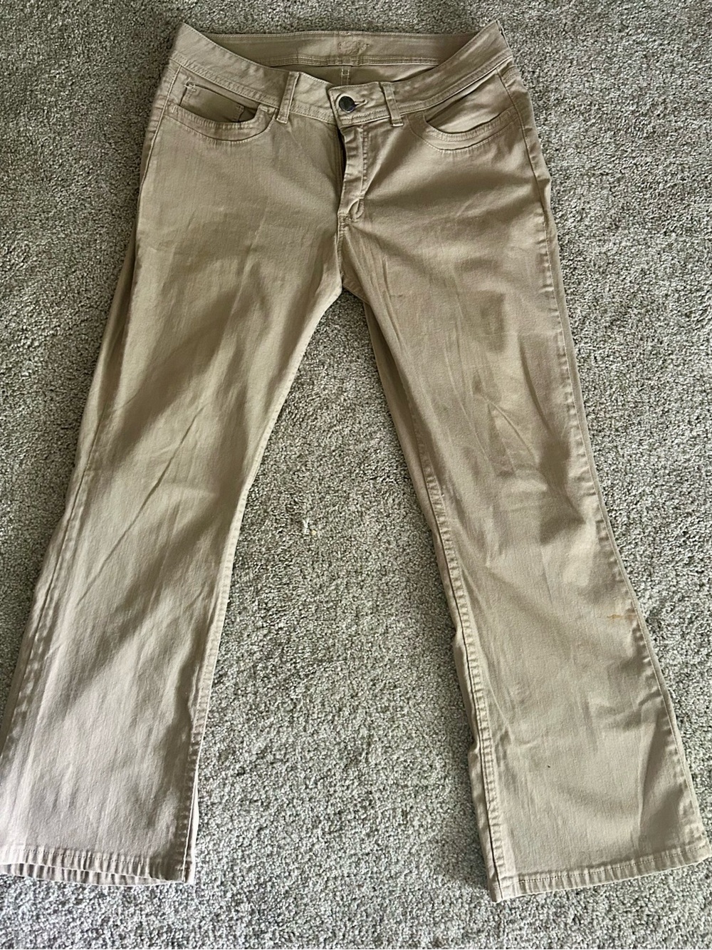 Neutral Khaki Straight-Leg Pants